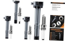 Set of 4 Ignition Coil Pack and Spark UF602 Ignition Coil and 97390 Spark Plug