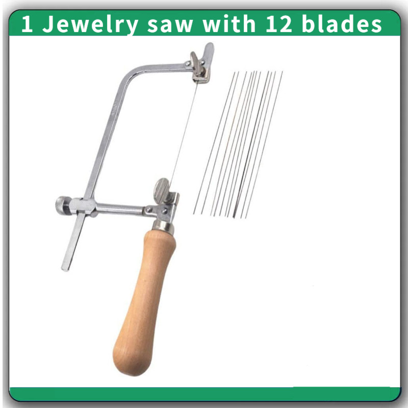 For Mini U-Shaped Jewelry DIY Saw Kit: NEW Bow Saw Frame +12 Blades