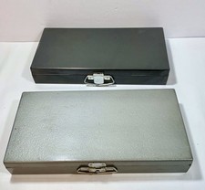 Lot of 2 35mm Slide Metal Box Tray File Storage Cases 1 Kenco 1 Unbranded