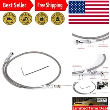 36" Stainless Braided LS Throttle Cable Kit Adjustable Accelerator Cable Comp...
