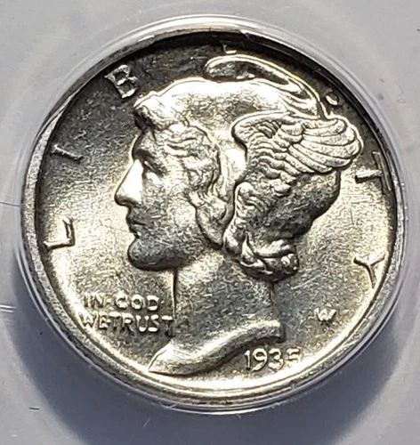1935-D Mercury Dime  ANACS MS 62 Full Split Bands FSB