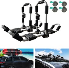 Kayak Roof Rack 4-in-1 Folding Adjustable Bilateral J-shaped Black