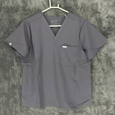 FIGS Catarina One-Pocket Scrub Top Graphite Gray V-Neck 1000211