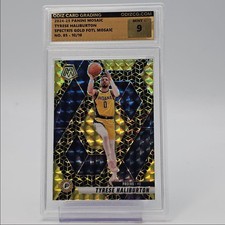 TYRESE HALIBURTON 2024-25 MOSAIC SPECTRIS GOLD FOTL PRIZM 10/10 OCG 9 Q4247