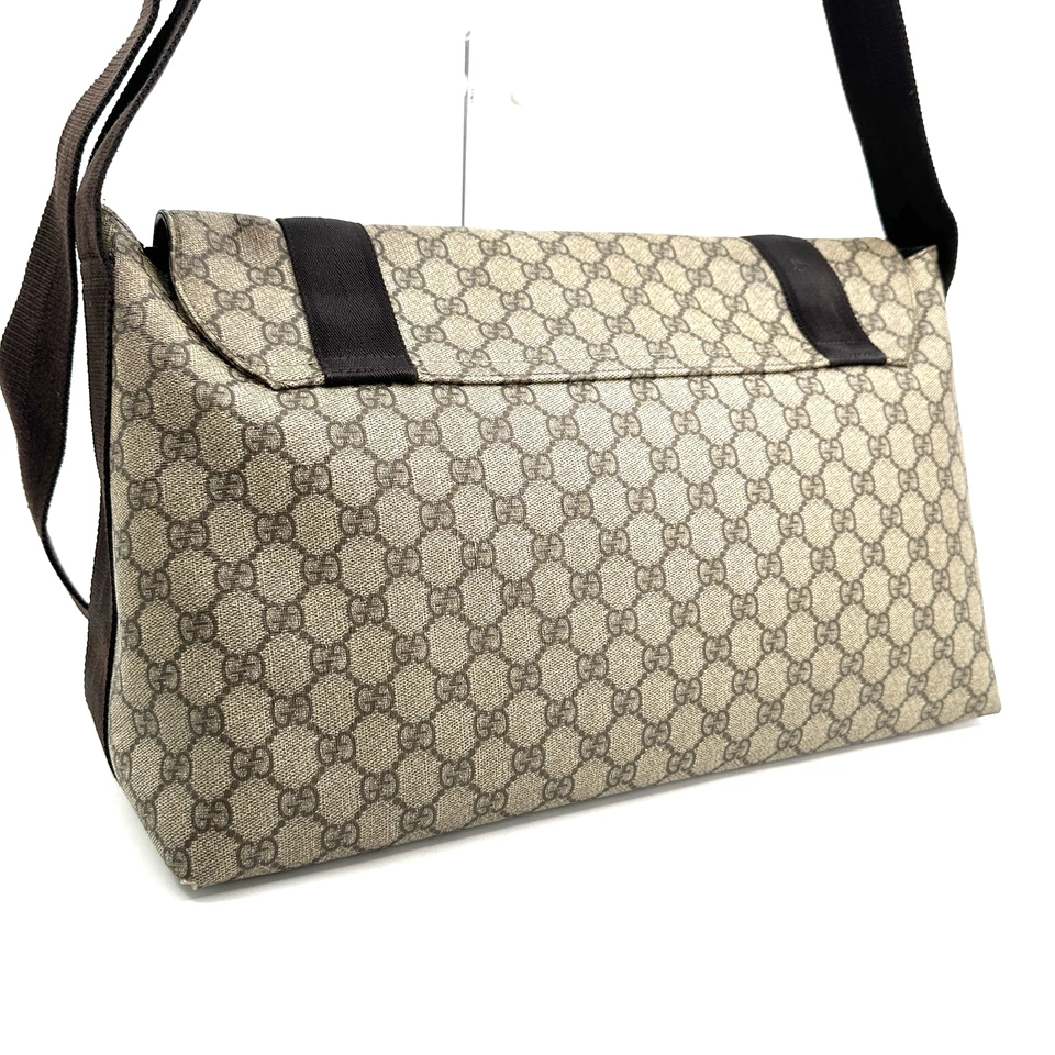 GUCCI Messenger Shoulder Bag Crossbody GG PVC Beige 122374 2123 Authentic - Image 4 of 4