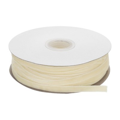 Samtband Geschenkverpackung 50Yard x1/4'' Cremefarbenes einseitiges Samtbandrolle