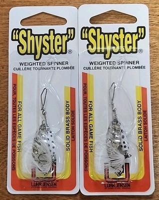 Lot Of 2. Luhr -Jensen  Shyster  1/8 Oz. Weighted Spinner. Feather White/Black