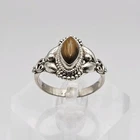 Sterling Silver Vintage Tiger's Eye Ring Size 8