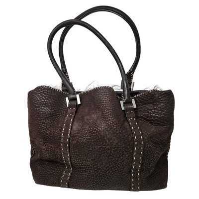 Falor Leather Tote Bag Shearing Lined Italy Stitched Classic Boho Western 