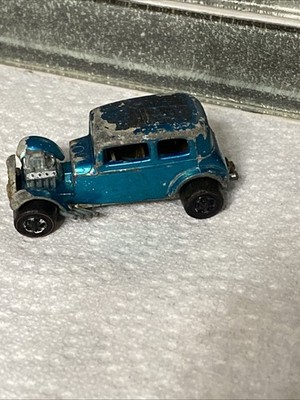 Hot Wheels 32 Ford Vicky Aqua Blue Redlines 1:64 Diecast Car Vintage 1969 Rough
