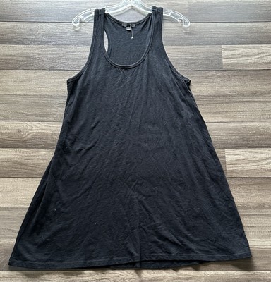 J. CREW Tank Dress Womens Large Black Racerback Active Tennis Pickleball Active