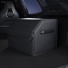 Trunk Organizer,car organizers and storage for suv,black Leather Storage Box wit