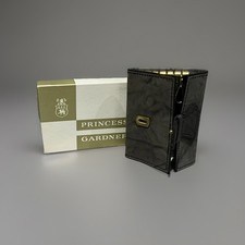 Vintage Princess Gardner Tri Fold Key Case Holder Genuine Leather Gray