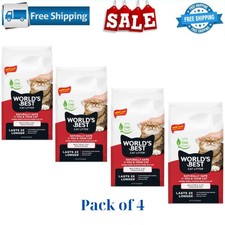 World's Best Cat Litter Multiple Cat Clumping Litter - Flushable. 15lb x 4 pack