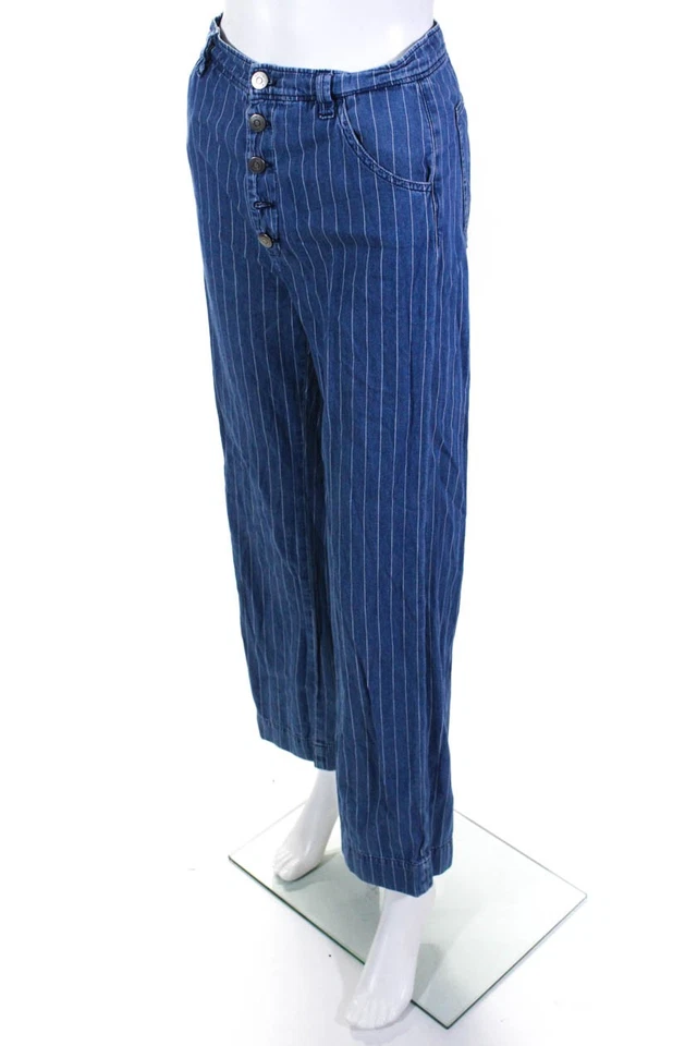 M.i.h. Pantalones de mezclilla para mujer de algodón a rayas Paradise acampanados azules talla 25 11597162 Foto 2 de 4