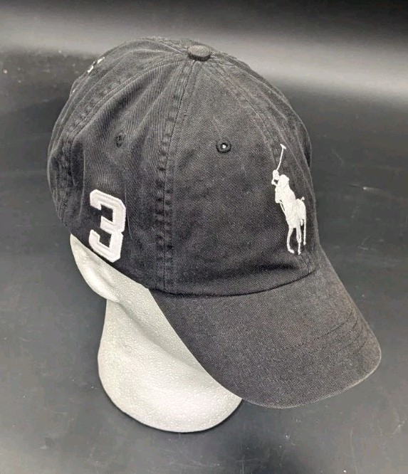 Cappello Berretto Polo Ralph Lauren Big Pony MCMLXVII #3 Nero Regolabile