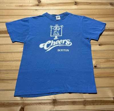 Vintage 1990 Cheers Boston Bull & Finch Pub Single Stitch Shirt USA Made Medium