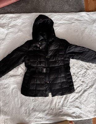 Esprit Winterjacke schwarz   Echtfeder, Kapuze & Gürtel   neu, warm & stylisch