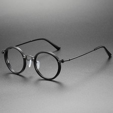 Retro Antique Round Pure Titanium Full Rim Eyeglass Frame Eyewear Men Women-9638