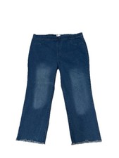 jst be... Women's Blue Wide-Leg Denim Jeans XL Regular Fit 5-Pocket Solid