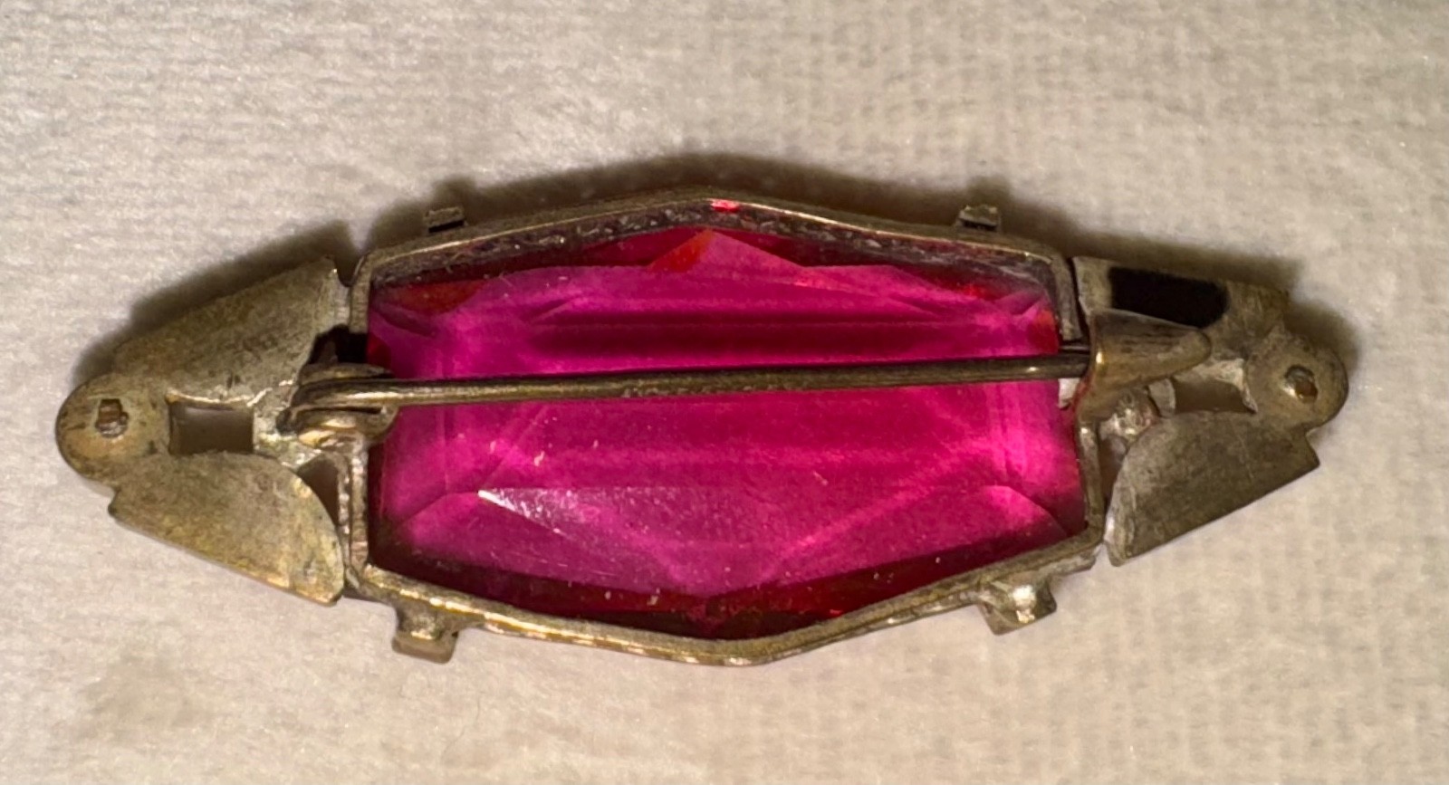 Signed Czechoslovakia Art Deco Ruby Red Bohemian … - image 7