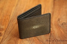 Oliver Sweeney Grey White Stingray Skin Leather Card Holder Wallet