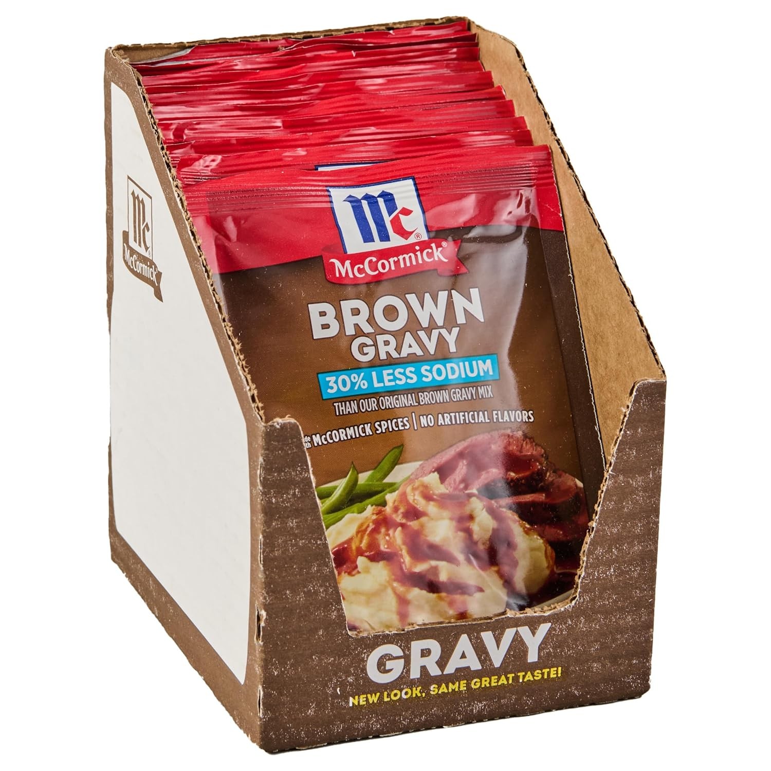 McCormick 30% Less Sodium Brown Gravy Mix, 0.87 oz Ounce (Pack of 12) 