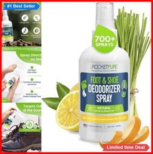 Foot and Shoe Deodorizer Spray 4 fl oz Lemon Natural Odor Eliminator for Feet