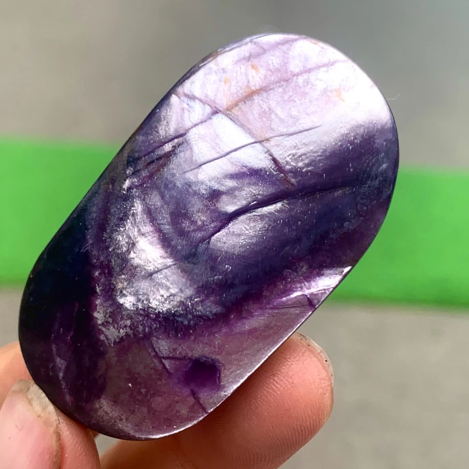 44 g natürliches lila Lepidolith Kristall Exemplar ovaler Tropfen Heilung