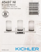 KICHLER Crosby 23 in. 3-Light Brushed Nickel Vanity Light w/ Satin Opal Glass