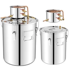 10 Gallon Water Alcohol Distiller Stainless Steel Brewing Kit Thermometer Home