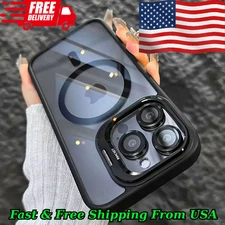 For iPhone 16 Pro Max 15 14 13 12 11 Shockproof Mag Safe Case Camera Lens Cover