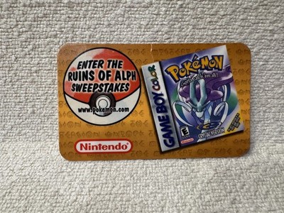 2001 Pokemon Game boy Sweepstakes Card Unknown Decoder Rare Vintage ...