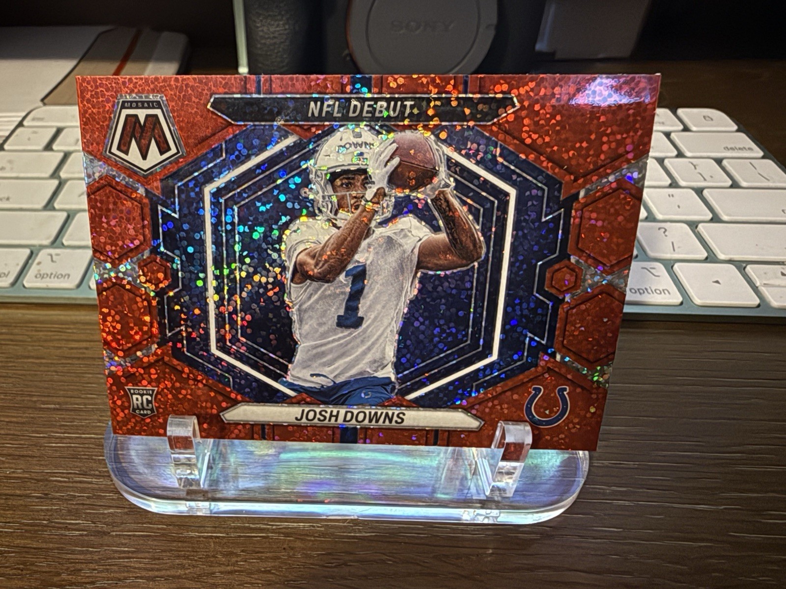 2023 Panini Mosaic NFL Debut Red Sparkle Prizm Josh Downs #ND-15 Rookie RC