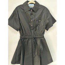 Pre-owned PRADA Black Button-Up Dress Womens Size S Elegant Fit