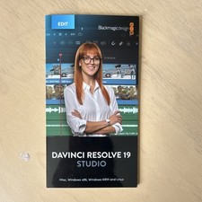 Blackmagic Design DaVinci Resolve 19 Studio Video Editing Key Card, 2 uses