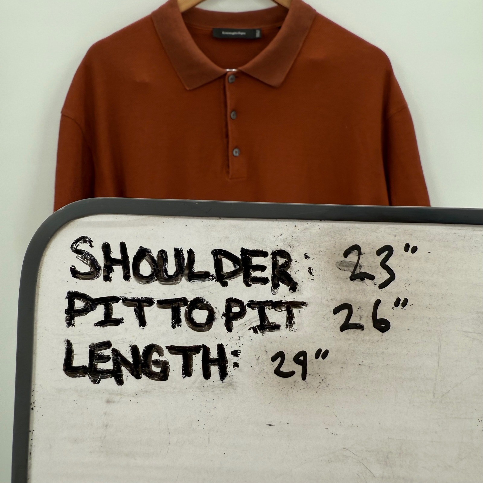 Ermenegildo Zegna Men's Knit Polo Shirt Rust Orange 4XL Cotton Silk Blend