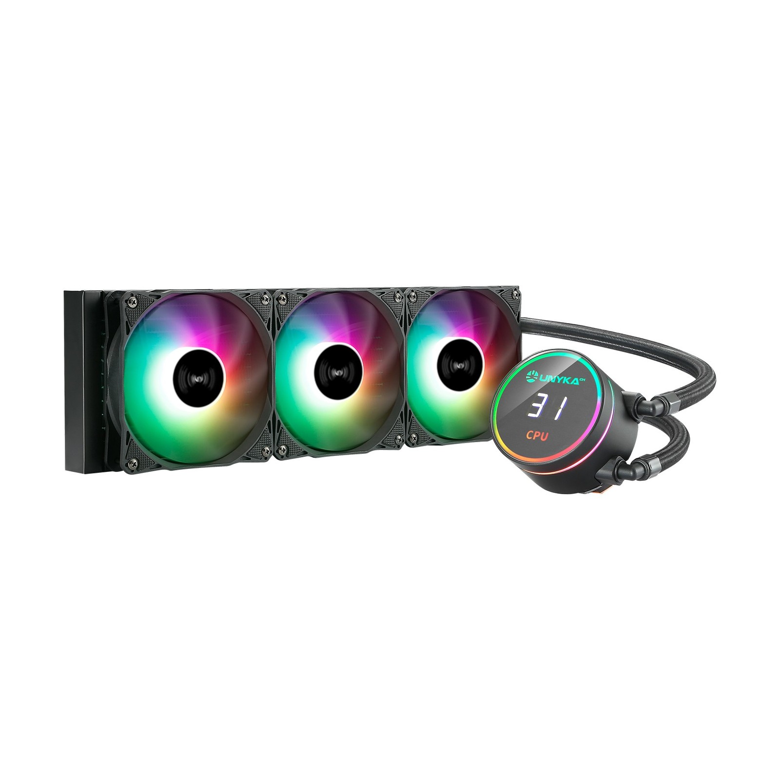 Kit di raffreddamento a liquido Unykach Aquastorm 360 - 3 ventole da 120 mm - Il
