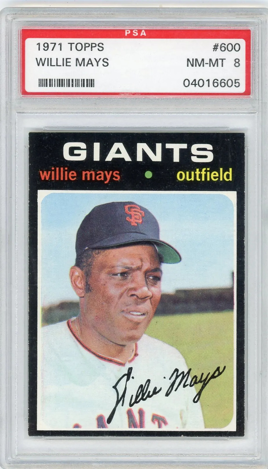 1971 Topps Willie Mays #600 PSA 8