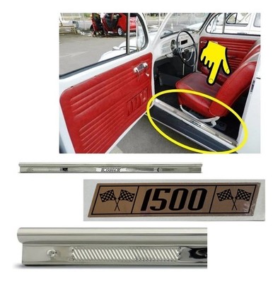 PAIR Set 2pcs Door Covers Scuff Step Sill Plates Aluminum VW T1 Bug Beetle 1500