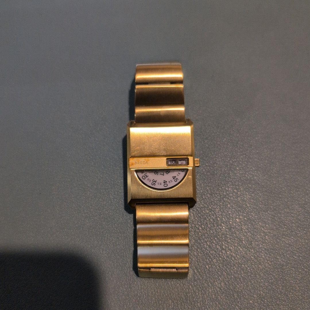 Breda Pulse Tandem Wrist Watch 1747a color Gold Quartz 26mm 