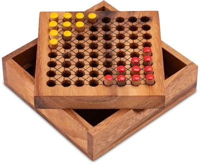 Halma Reisespiel – klassisches Strategiespiel im Mini-Holzkasten für 2 Spieler G - Bild 1 von 4