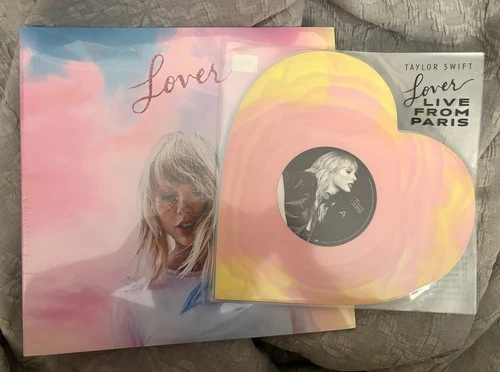 Taylor Swift Lover Vinyl Record Lot Live From Paris Heart Shaped 2LP New Sealed