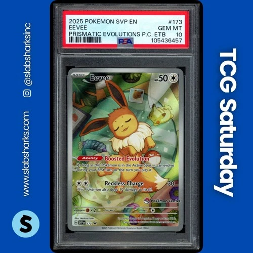 Pokemon Center Stamp Promo Eevee Prismatic Evolutions ETB SVP EN 173 PSA 10
