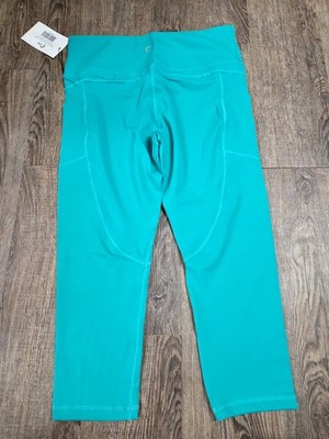 Zyia Active NWT Metallic Light N Tight Crop Leggings Emerald Athletic Gym 12