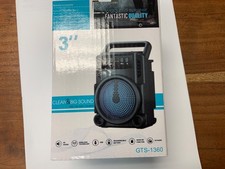 GTS-1360 Wireless Portable Speaker Black 3" Clean & Big Sound Audio