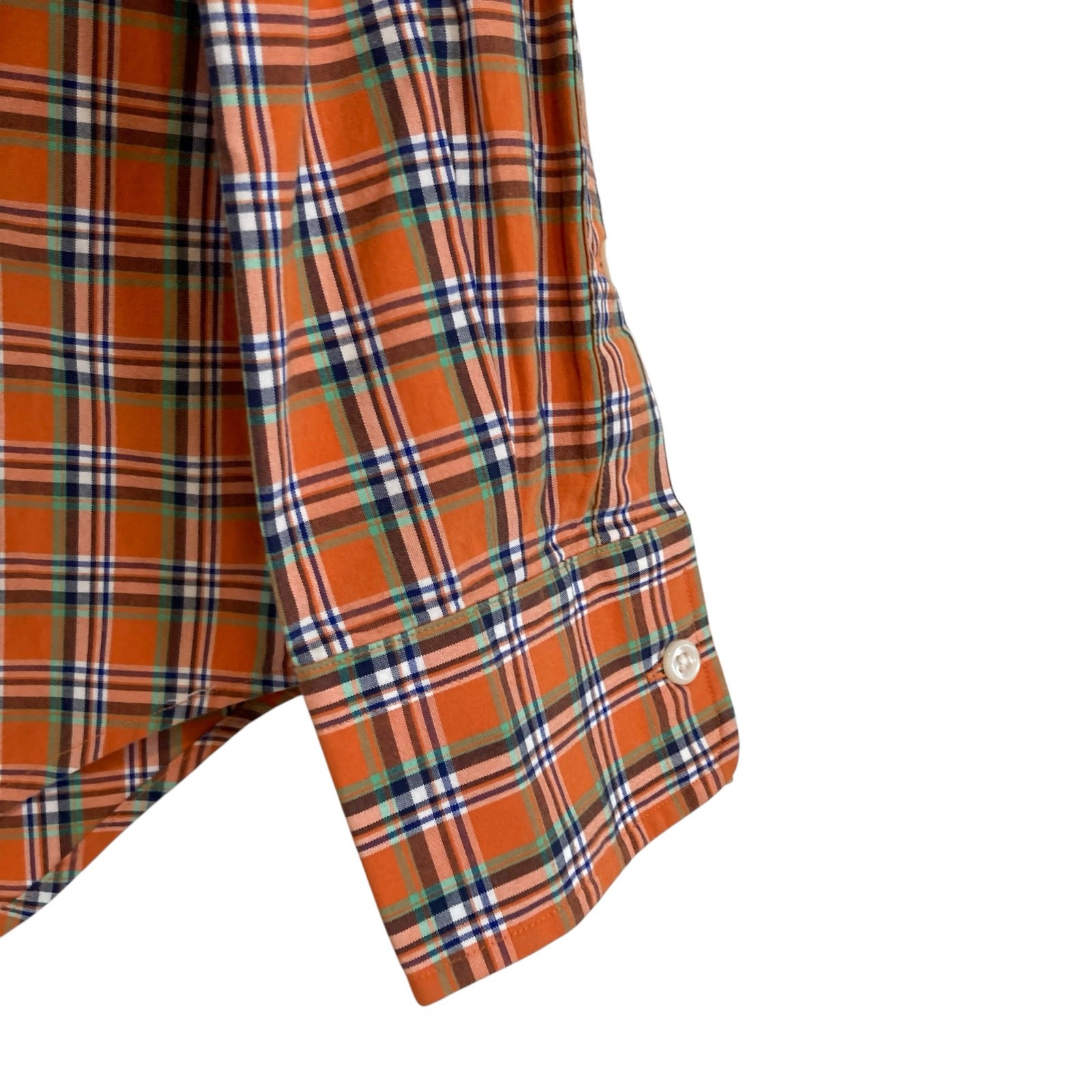 Vintage Polo Ralph Lauren Orange Green Plaid Estate Sport Preppy Shirt Sz Small thumbnail 10