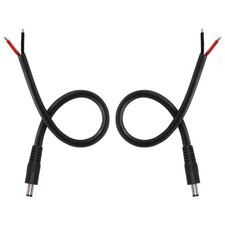 DC Power Pigtails Cable 5.5x2.5mm Male Plug Bare Wire 0.8 Ft 0.25m 2 PCS