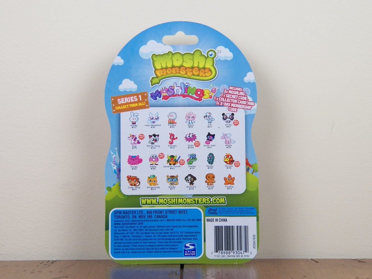 Moshi Monsters 3-Pack Moshlings Purdy 20 Dipsy 34 Figures Series-1