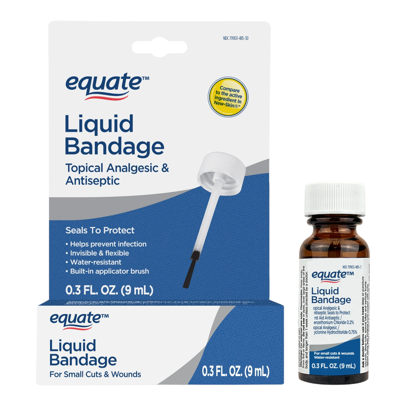 Equate Liquid Bandage: Topical Analgesic and Antiseptic for Small Cuts 0.3 fl oz